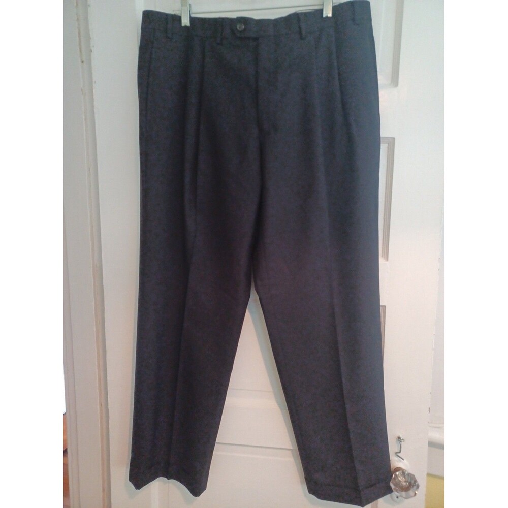 Lauren Ralph Lauren black wool dress pants mens 38x29 pleats cuffs Total Comfort